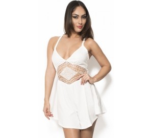 Combishort blanc 'Alicia' / robe avec découpe